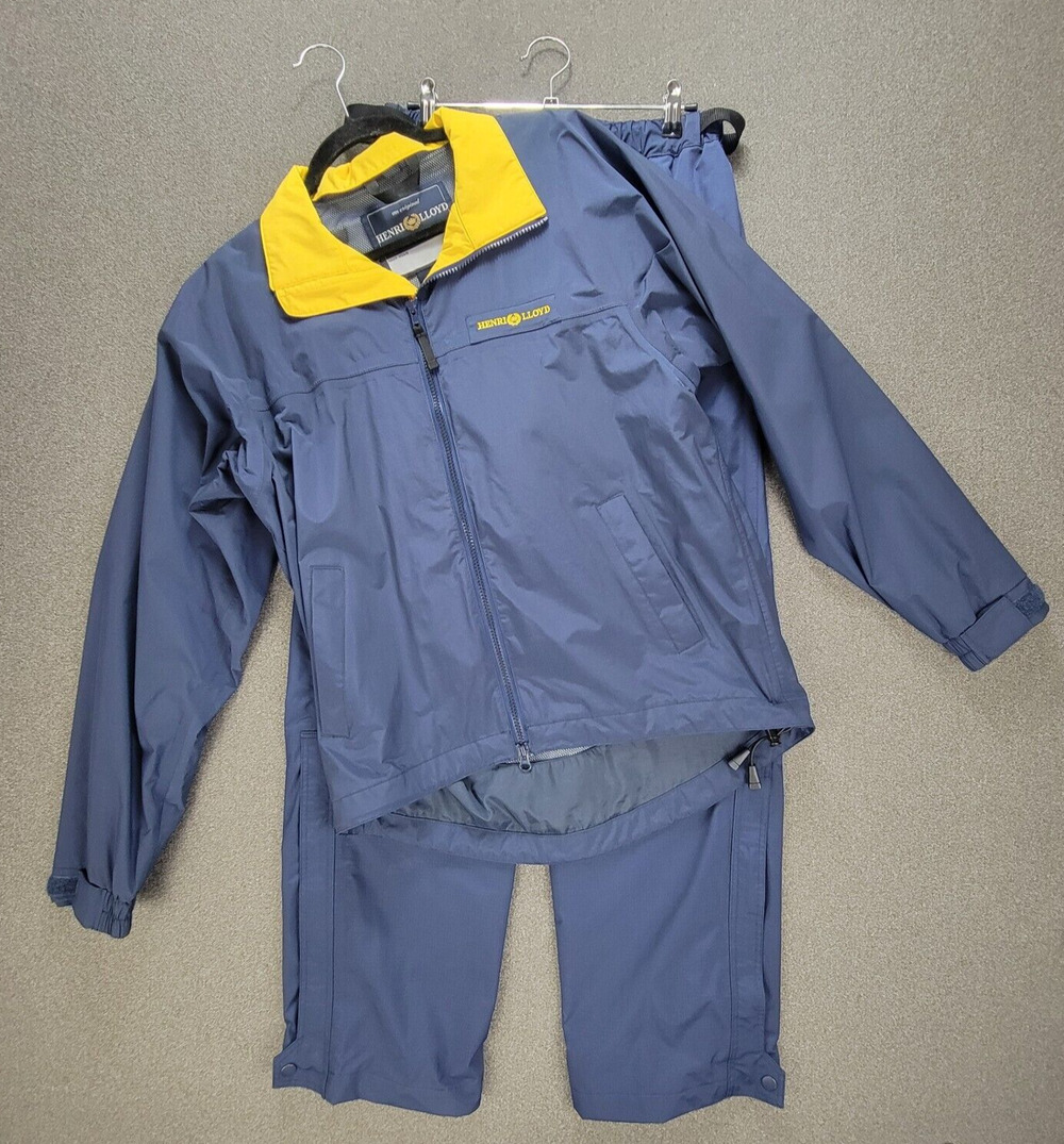 Henri Lloyd Windbreaker Set Mens S Blue Yellow Two Piece Sail Boating Yachting